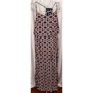 Sociology  Maxi Dress Size XL. blue multi colored design, spaghetti straps, pull